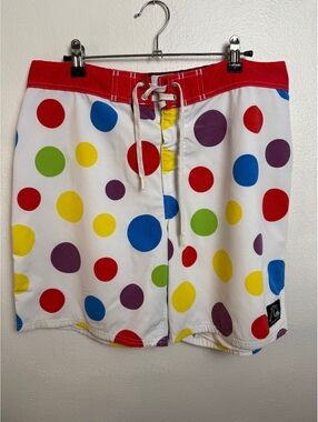 Quiksilver 50th Anniversary Polka Dot Board Shorts Men’s 31 Retro Surf Swim